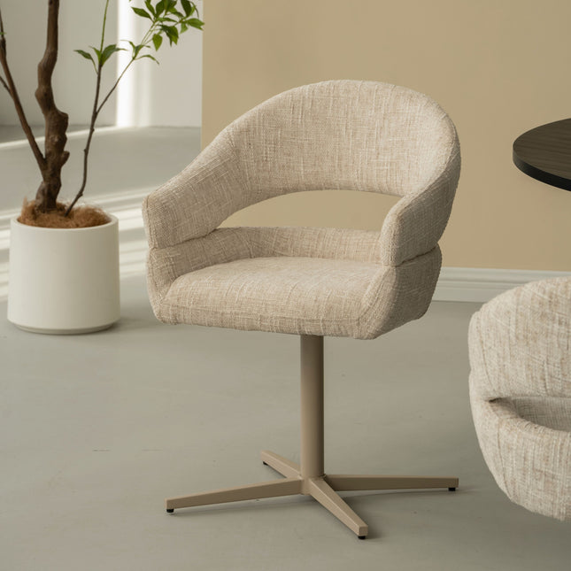 Chaise pivotante Clover - Beige - Chenille