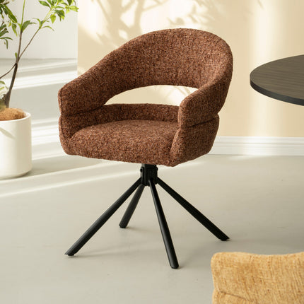 Chaise pivotante Clover - Rouge brique - Chenille