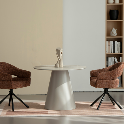 Chaise pivotante Clover - Rouge brique - Chenille