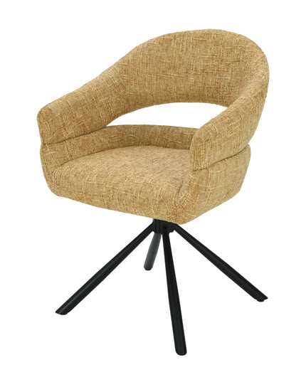 Clover Draaistoel - Geel - Chenille