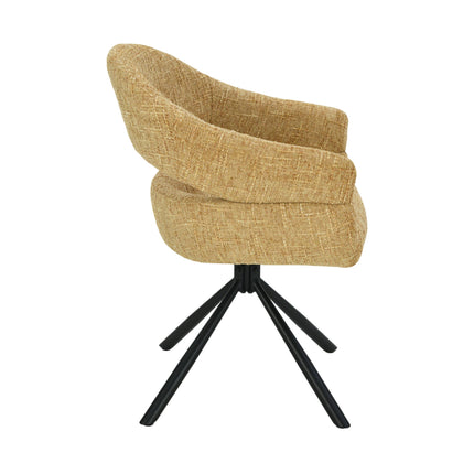 Chaise pivotante Clover - Jaune - Chenille