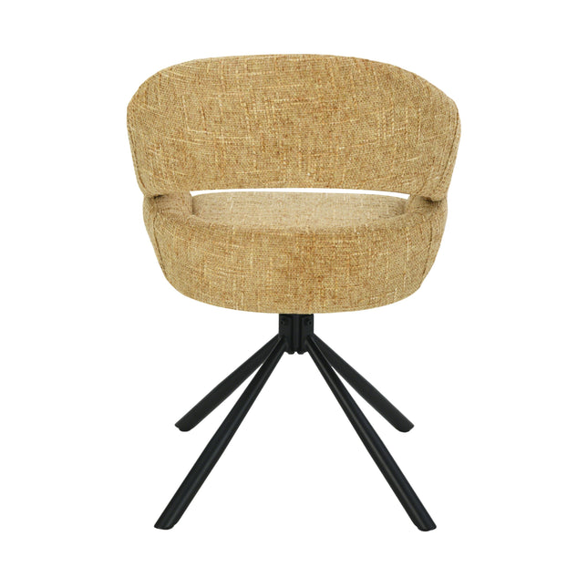 Clover Draaistoel - Geel - Chenille