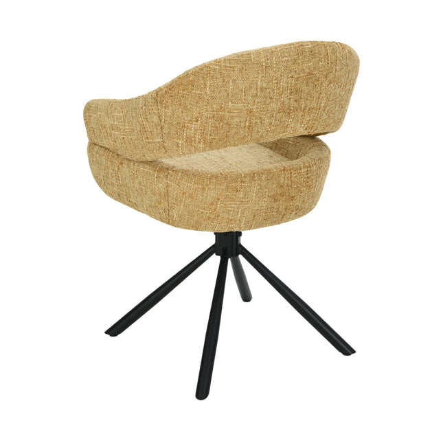 Clover Draaistoel - Geel - Chenille