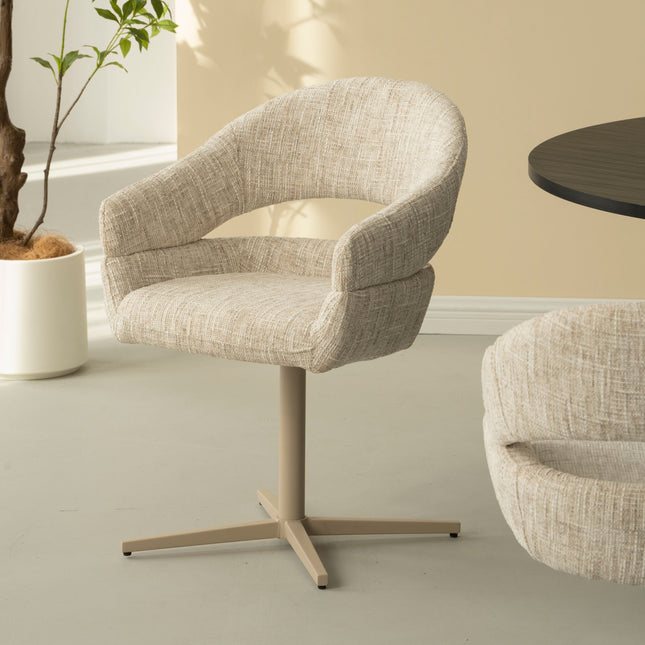 Chaise pivotante Clover - Sable - Chenille