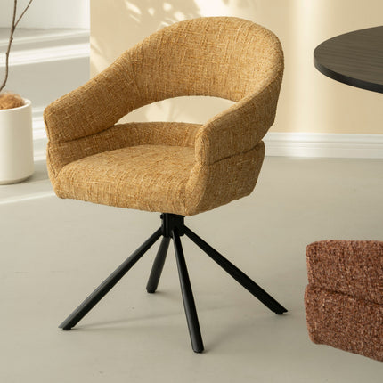 Chaise pivotante Clover - Jaune - Chenille