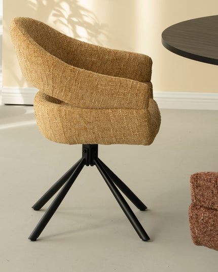 Clover Draaistoel - Geel - Chenille