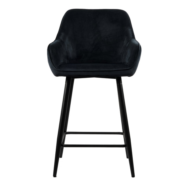 Tabouret de Bar Dora - Velours Noir