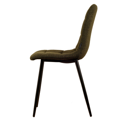 Chaise de salle à manger Elise - Vert - Boucle