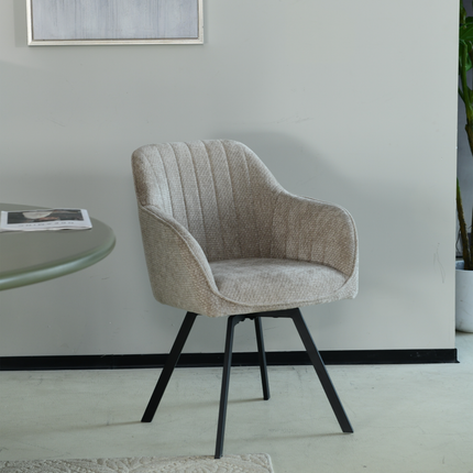 Chaise pivotante Ember - Beige - Chenille