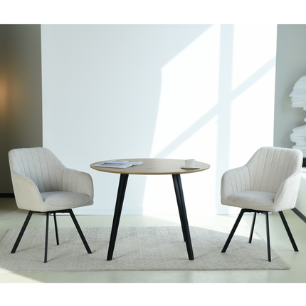 Chaise pivotante Ember - Écru - Chenille