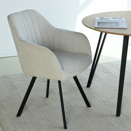 Chaise pivotante Ember - Écru - Chenille