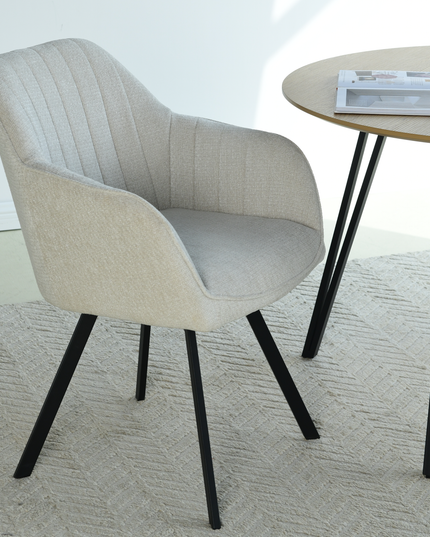 Chaise pivotante Ember - Écru - Chenille
