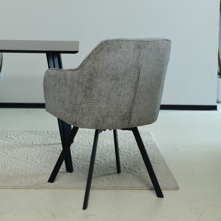 Chaise pivotante Ember - Gris - Chenille