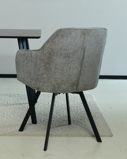 Chaise pivotante Ember - Gris - Chenille