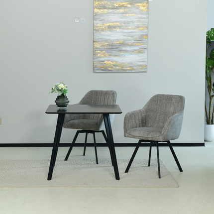 Chaise pivotante Ember - Gris - Chenille