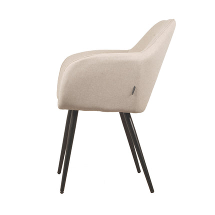 Chaise de salle à manger Julia - Tissu Écru