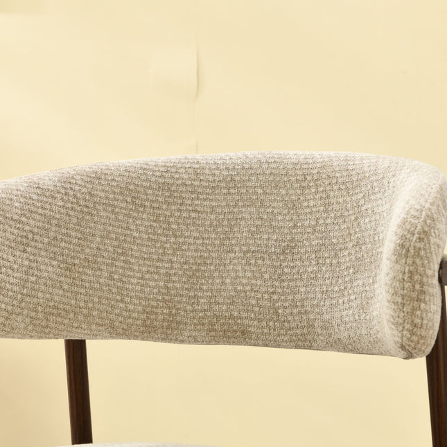 Kiara Eetkamerstoel - Beige Chenille - Walnoot