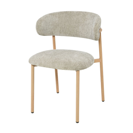 Kiara Eetkamerstoel - Beige Chenille - Naturel