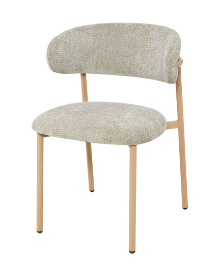 Kiara Eetkamerstoel - Beige Chenille - Naturel