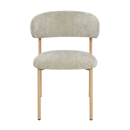 Kiara Eetkamerstoel - Beige Chenille - Naturel