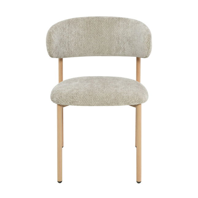 Kiara Eetkamerstoel - Beige Chenille - Naturel