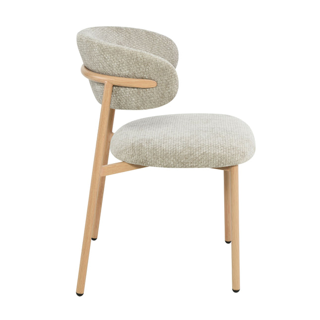 Kiara Eetkamerstoel - Beige Chenille - Naturel