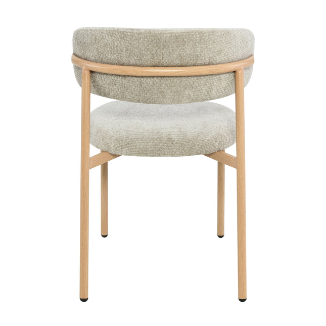 Kiara Eetkamerstoel - Beige Chenille - Naturel