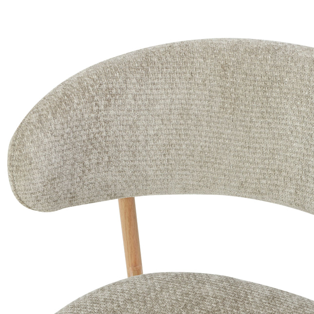 Kiara Eetkamerstoel - Beige Chenille - Naturel
