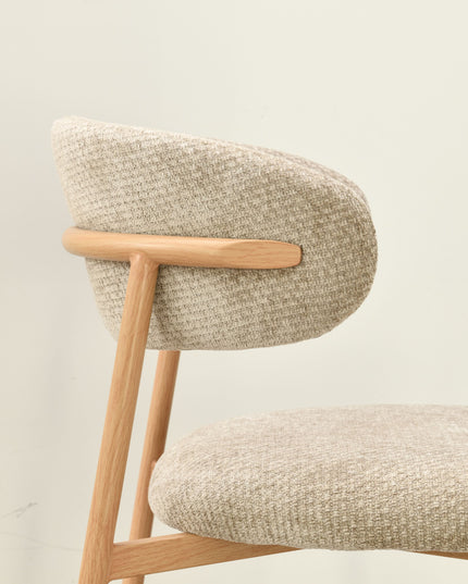 Kiara Eetkamerstoel - Beige Chenille - Naturel