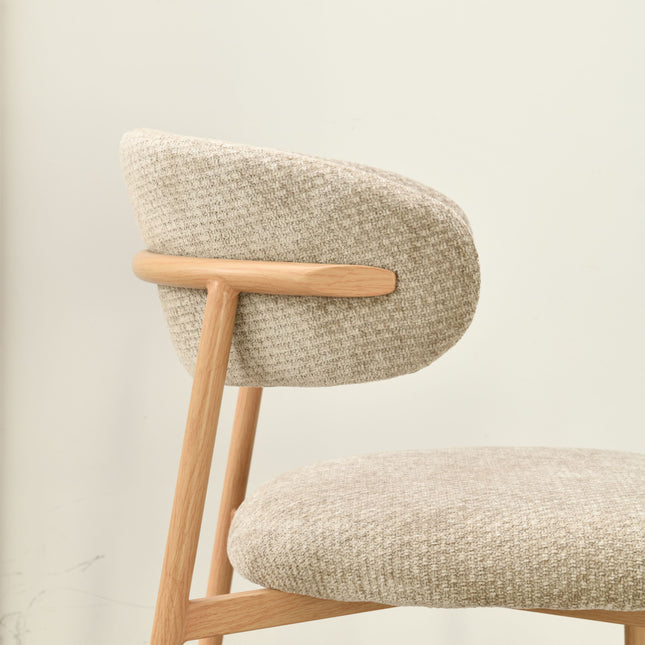 Kiara Eetkamerstoel - Beige Chenille - Naturel