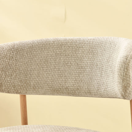 Kiara Eetkamerstoel - Beige Chenille - Naturel