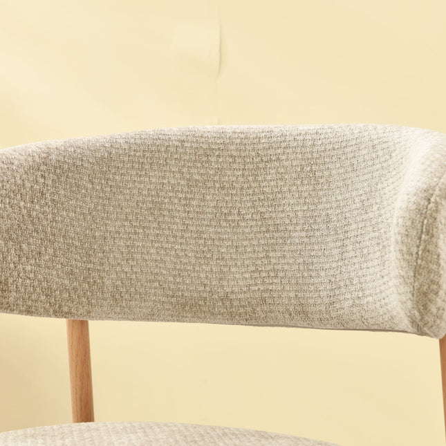 Kiara Eetkamerstoel - Beige Chenille - Naturel