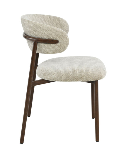 Kiara Eetkamerstoel - Beige Chenille - Walnoot