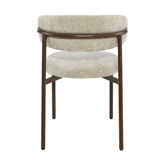 Kiara Eetkamerstoel - Beige Chenille - Walnoot