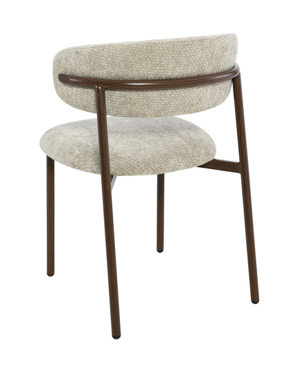 Kiara Eetkamerstoel - Beige Chenille - Walnoot