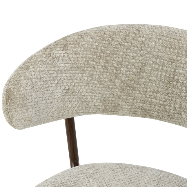 Kiara Eetkamerstoel - Beige Chenille - Walnoot