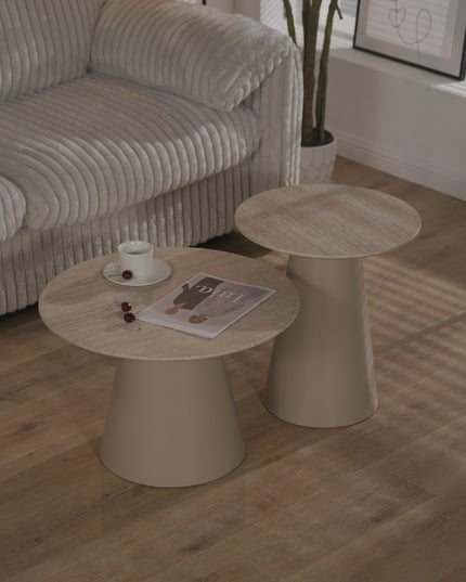 Salontafel Kori - Travertijn Look - 60cm