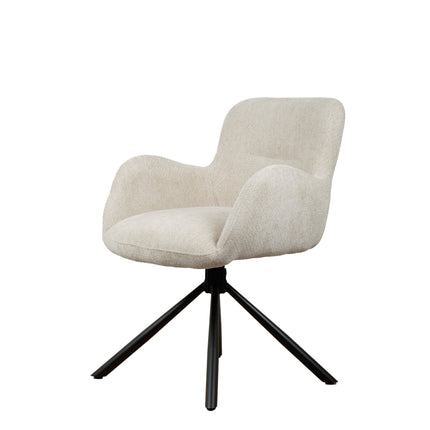 Chaise pivotante Leta - Écru - Chenille