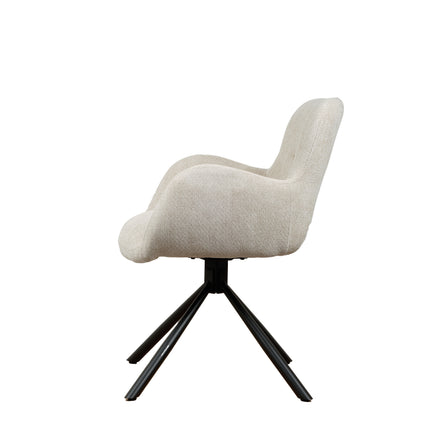 Chaise pivotante Leta - Écru - Chenille