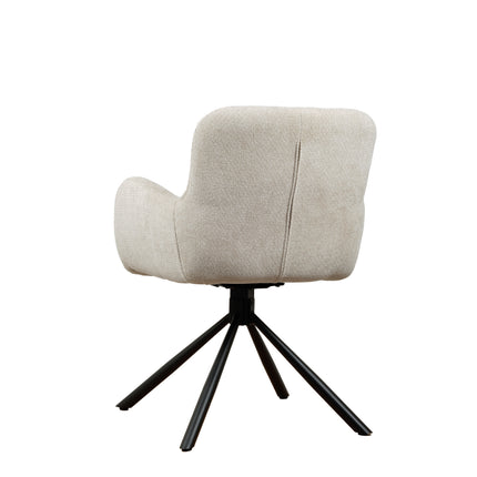 Chaise pivotante Leta - Écru - Chenille