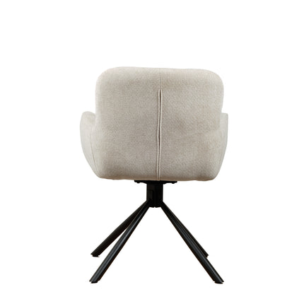 Chaise pivotante Leta - Écru - Chenille