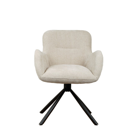 Chaise pivotante Leta - Écru - Chenille
