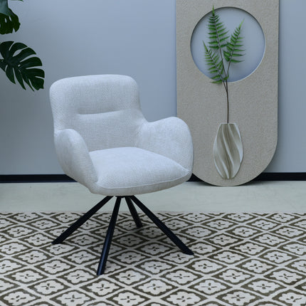 Chaise pivotante Leta - Écru - Chenille