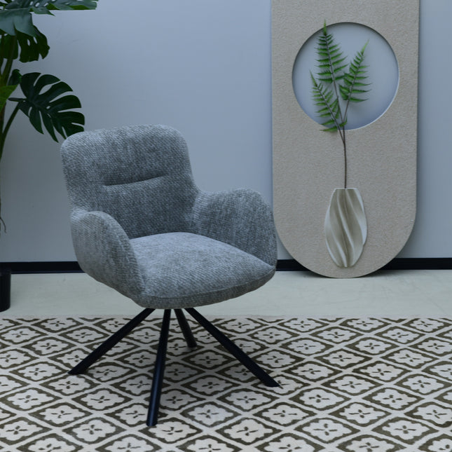 Leta Draaistoel - Grijs - Chenille