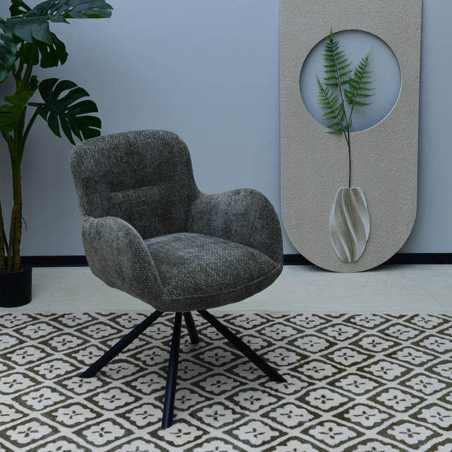 Leta Draaistoel - Khaki - Chenille