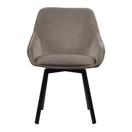 Chaise de salle à manger Lotus - Velours Beige
