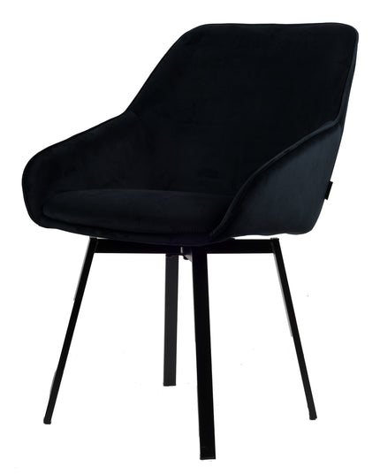 Chaise de salle à manger Lotus - Velours noir