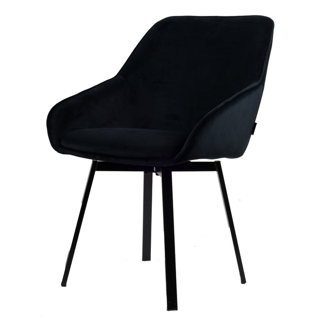 Chaise de salle à manger Lotus - Velours noir