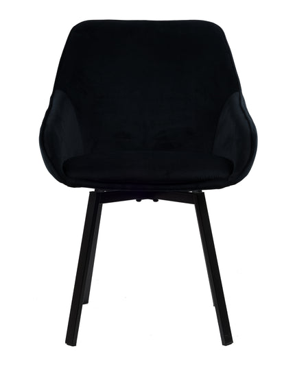 Chaise de salle à manger Lotus - Velours noir