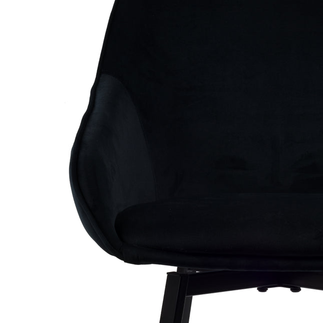 Chaise de salle à manger Lotus - Velours noir